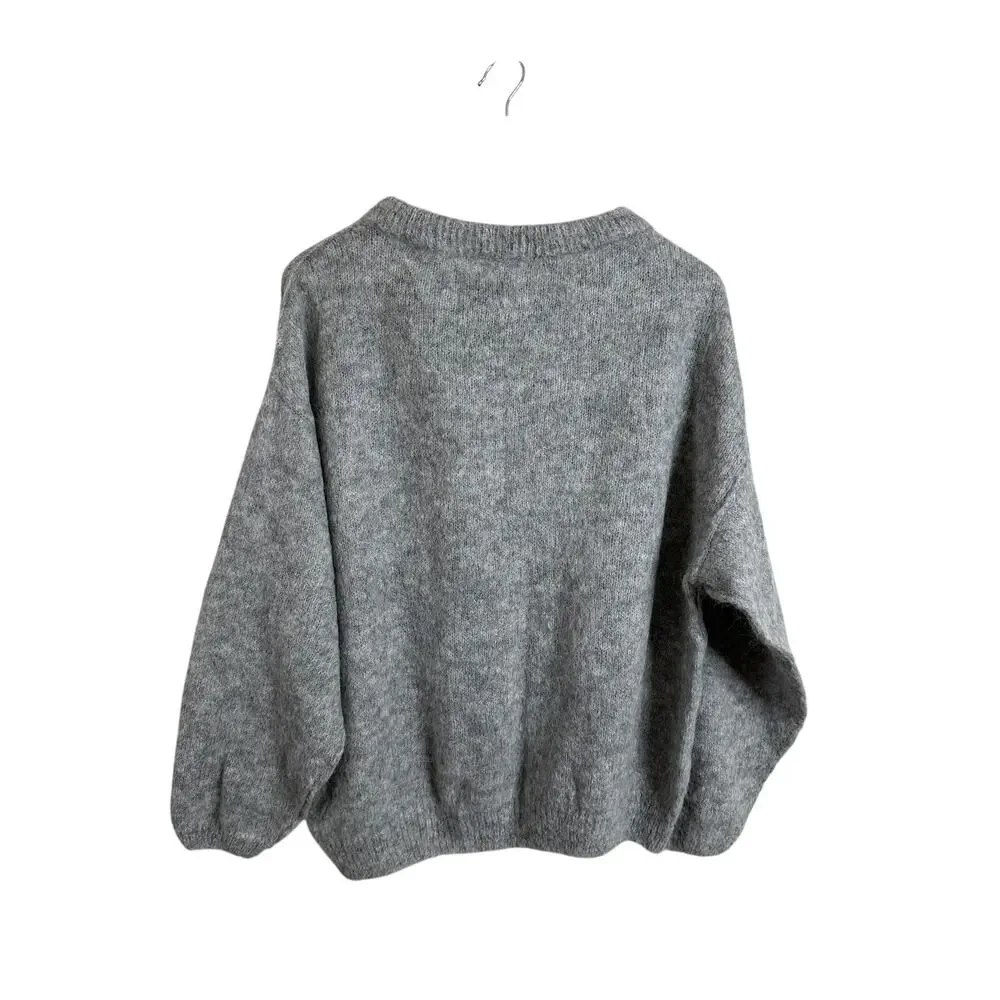 Free People Angelic Pullover in Heather Gray Alpaca Blend Womans XS